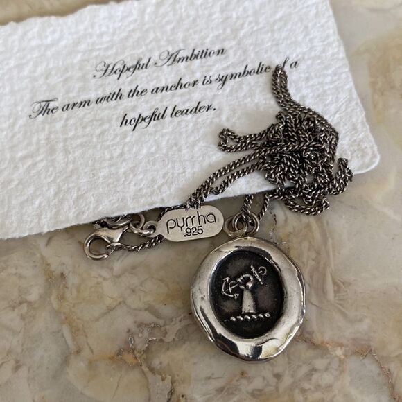 Pyrrha Hopeful Ambition Sterling Silver Unisex Talisman Necklace - Picture 1 of 9